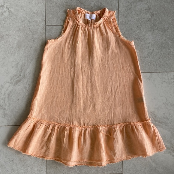 BELLA DAHL GIRL FRAYED RUFFLE DRESS IN MESA SUNRISE - Picture 3 of 10